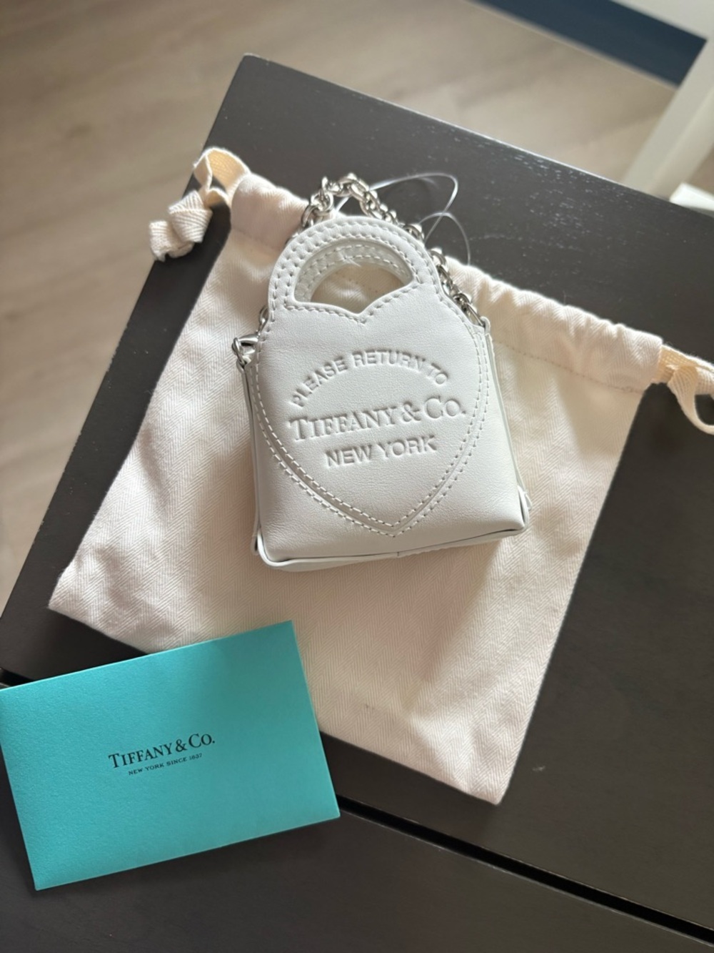 Tiffany & Co. Please Return To Tiffany Nano Micro Bag White Leather